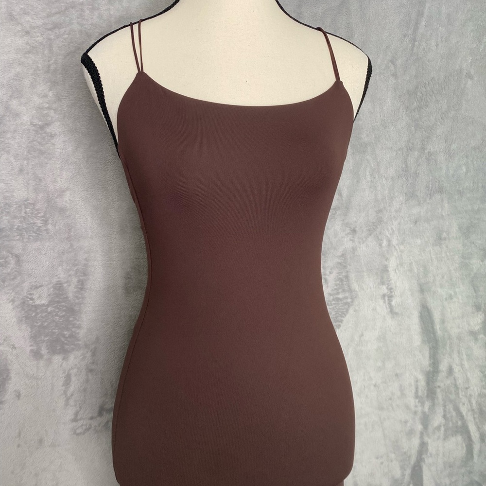 NWOT BABATON Aritzia Contour Scoopback Coffee Bodycon Dress Sz XS